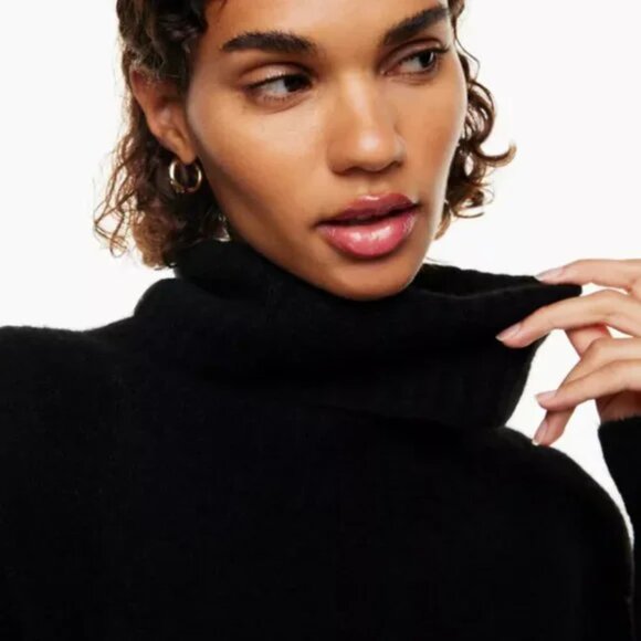 Aritzia Group by Babaton Plutarch Sweater Alpaca Turtleneck Black Medium - Picture 4 of 8
